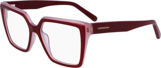 Ferragamo SF2950N614 Square Acetate Eyeglasses - Red