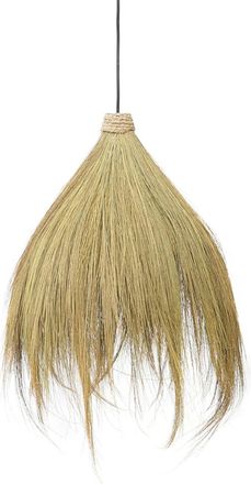 Bazar Bizar L&aacute;mpara colgante de fibra vegetal en marr&oacute;n 28x28x50 cm