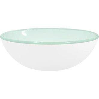 vidaXL Lavabo De Vidrio Templado Blanco 35x12 Cm Vidaxl