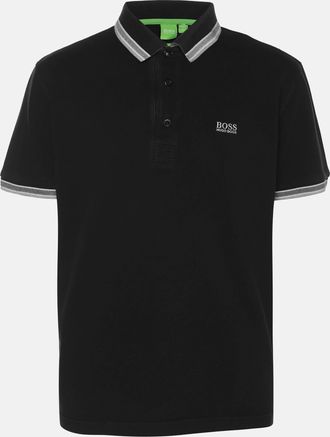 HUGO BOSS Boss By Hugo Boss Black Pique Cotton Paul Curved Polo T-Shirt