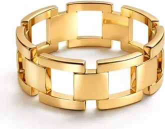 Adiba Fusion Links Stainless Steel Ring in Gold at Nordstrom, Size 7