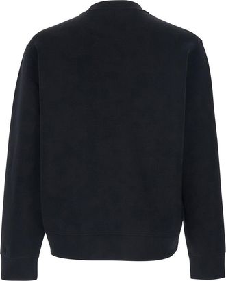 Emporio Armani Mens Crewneck Sweatshirt Black, Cotton Blend Sweatshirts Sweater