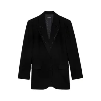 Zadig&Voltaire Dames, Jassen, Zwart, Maat: L Leer