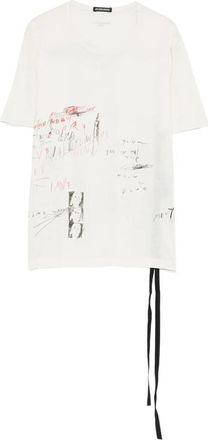 Ann Demeulemeester Fanie Graphic-print Ribbon-detail T-shirt