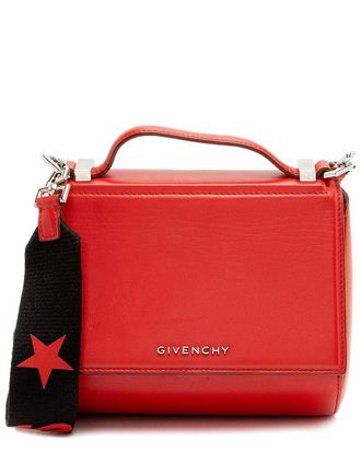 Givenchy Red Calfskin Pandora Box Logo Strap Mini Shoulder Bag (Authentic Pre- Loved)