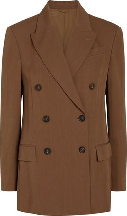 Brunello Cucinelli Double-breasted Wool-blend Blazer - Brown - 38 (UK6 / XS)