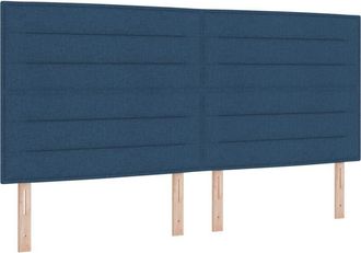vidaXL Led Headboard with led Strip Lights Manual Blue 200 cm Fabric Vidaxl
