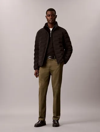 Calvin Klein Mens Cotton Stretch Slim Trousers - Green - 29W x 30L