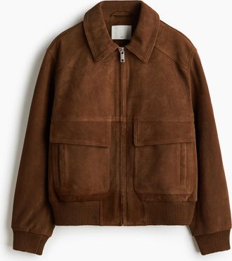 H&M Jacke aus Veloursleder - Beige