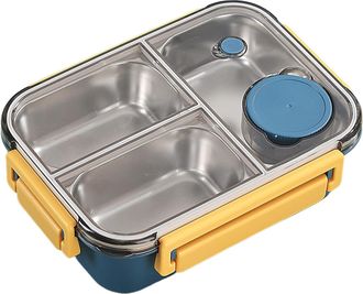 OEM Fiambrera Infantil Ben-to De Acero Inoxidable, 3 Compartimentos, Impermeable, De Gran Capacidad, Fabricada En Acero Inoxidable 304, Ideal Para El Cole