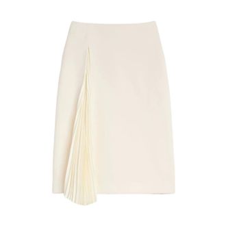 Jil Sander Rokken, Dames, Beige, L, Leer, Asymmetrische Midi Rok