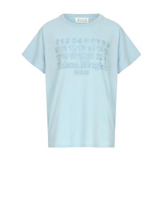 Maison Margiela Lichtblauwe Katoenen T-shirt