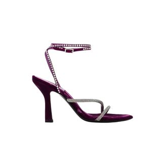 3Juin High Heel Sandals, female, Pink, Size: 9 1/2 US Plum Velvet High Heel Sandals