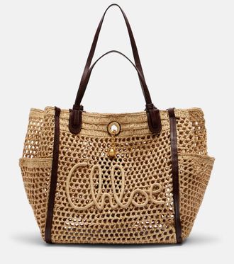 Chlo&eacute; Chlo&eacute; x Made For A Woman - Borsa a spalla Iconic in rafia
