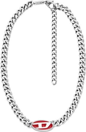 Diesel Red enamel chain necklace - Necklaces - Unisex - Silver