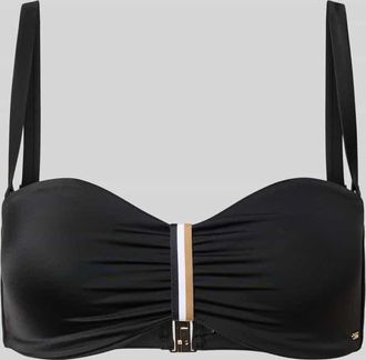 HUGO BOSS Bikini-Oberteil mit Label-Applikation Modell BANDEAU in Black, Gr&ouml;&szlig;e XL