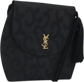 Saint Laurent Pre-owned Cross Body Bags, female, Black, Size: ONE SIZE Pre-owned Nylon Shoulder Bag