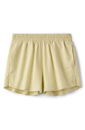 Rhone Saltair Pleated Shorts in Citron Seersucker at Nordstrom, Size Xx-Large