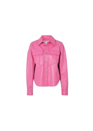 Bottega Veneta bubblegum pink leather shirt-jacket Size XS