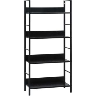 vidaXL Vidaxl - Scaffale Libri 4 Ripiani Nero 60x27,6x124,5cm Legno Multistrato