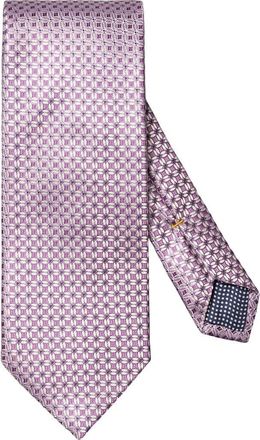 Eton Floral Geometric Silk Tie in Light Purple at Nordstrom