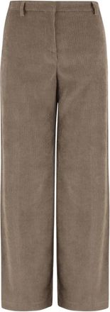 F.it Tailored Ribbed Velvet Pants - Dames - Wijde Broeken - Beige - 2XL - Leer - Broeken