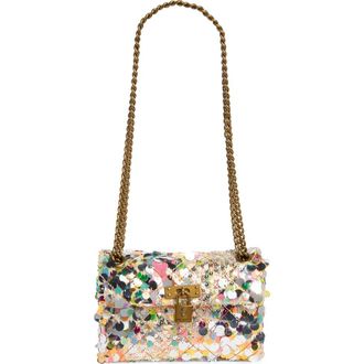 Kurt Geiger Sequin Mini Brixton Crossbody Bag in Silver Multi at Nordstrom Rack