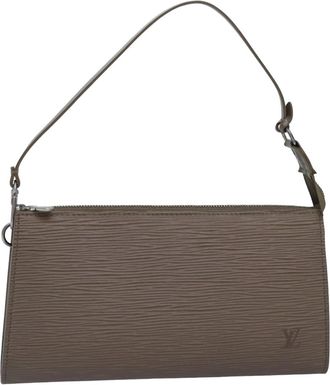 Louis Vuitton Pochette Accessoires Epi Leather Gray Leather Bag (Pre-Owned)