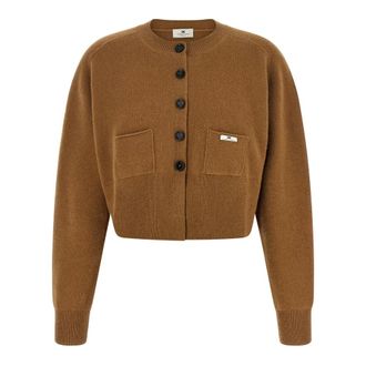 Elisabetta Franchi Dames, Truien, Bruin, Maat: M Wol