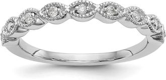 Diamond2Deal 14k White Gold Lab Grown Diamond Wedding Band Ring 0.12Ct Clarity- VS Color- G-H