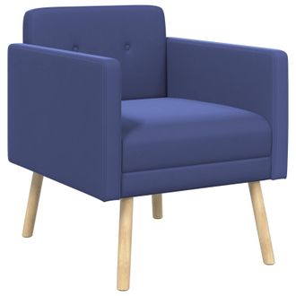 vidaXL Poltrona Decorativa Blu Polizia Velluto Vidaxl