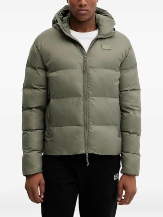 Emporio Armani Jack met capuchon en logopatch - Groen