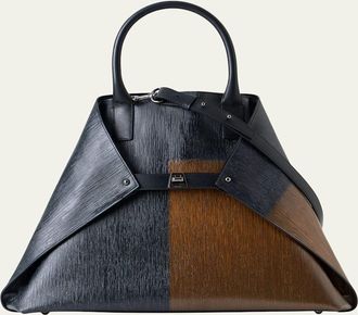 Akris Ai Medium Colorblock Leather Tote Bag