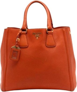 Prada Pre-owned Handbags, female, Orange, Size: ONE SIZE Pre-owned Satchel Bag