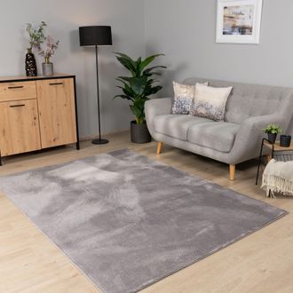 Paco Home Paco Home - Alfombra Salon De Habitacion Pelo Corto Se Puede Lavar En La Lavadora Suave Gris, 200 Cm Cuadrado