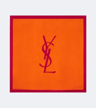 Saint Laurent Cassandre silk twill scarf