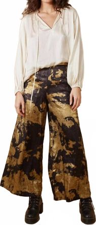 Traffic People Loretta Flared Trousers In Black/gold