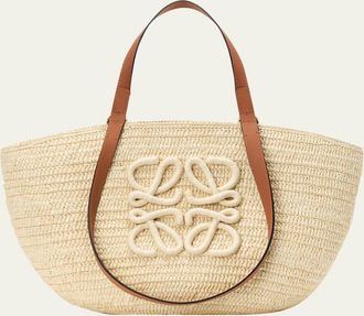 Loewe x Paulas Ibiza Extra Large Eclipse Basket Bag in Raffia and Calfskin