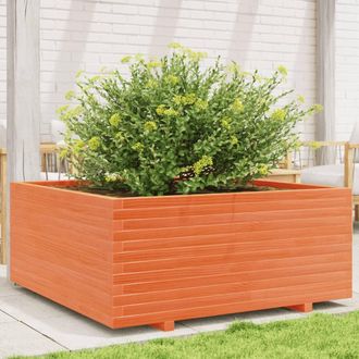 vidaXL Vidaxl - Jardinera Madera Maciza De Pino Marr&oacute;n Cera 110x110x49,5 Cm
