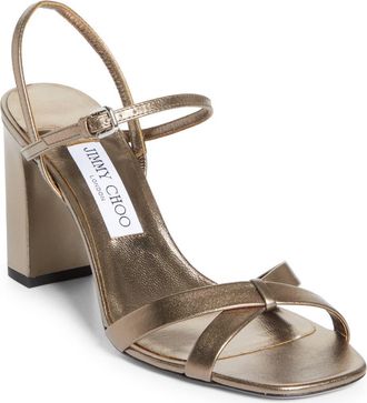 Jimmy Choo London Elsy Block Heel Sandal in Pewter at Nordstrom, Size 10.5Us