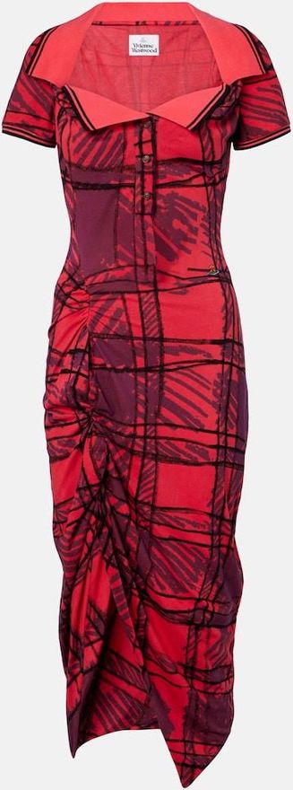 Long Monday checked cotton polo dress
