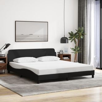 vidaXL Cama Sin Colch&oacute;n Tela Negro 160x200 Cm Vidaxl