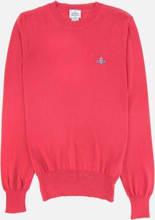 Vivienne Westwood Mens Vivienne Westwood Orb Logo Crewneck Knitted Sweatshirt Pink - Size: 44