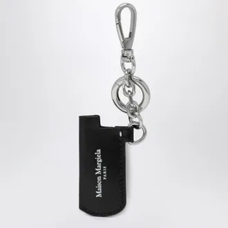 Maison Margiela Black Leather Key Holder With Logo