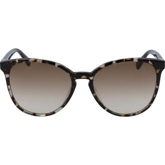 Longchamp Le Pliage 53mm Gradient Cat Eye Sunglasses in Havana Aqua/brown at Nordstrom Rack