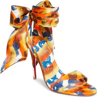 Christian Louboutin Miss Z Desert Sandal in Multi Magma/Lin Mult at Nordstrom, Size 11.5Us