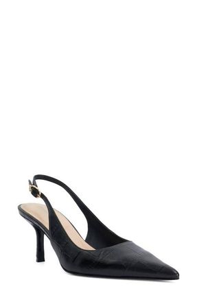 Dune London Celise Slingback Pointed Toe Pump in Black Croc Embossed at Nordstrom, Size 11Us
