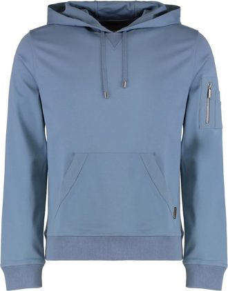 Moorer Hooded Sweatshirt in Virgin Wool - Heren - Hoodies - Blauw - M - Wol - Hoodies & sweatvesten