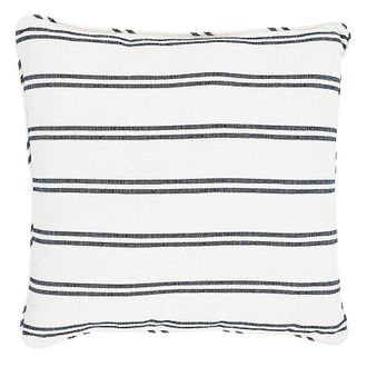 Ballard Designs Halyard Stripe Sunbrella Outdoor Pillow - Indigo 16 x 16 - Ballard Designs