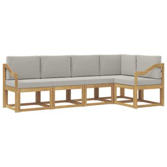 vidaXL Conjunto De Sof&aacute;s De Exterior 5 Pcs Blanco Y Gris Claro Vidaxl